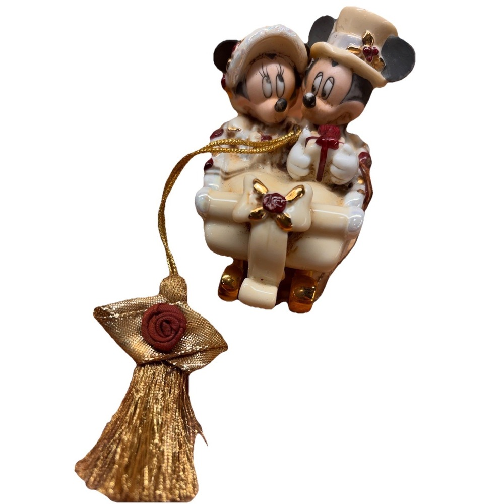 Disney Parks Christmas Victorian Holidays Mickey‎ & Minnie Mouse Sleigh Ornament